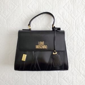 SOLD Love Moschino Logo Faux Leather Top Handle Bag